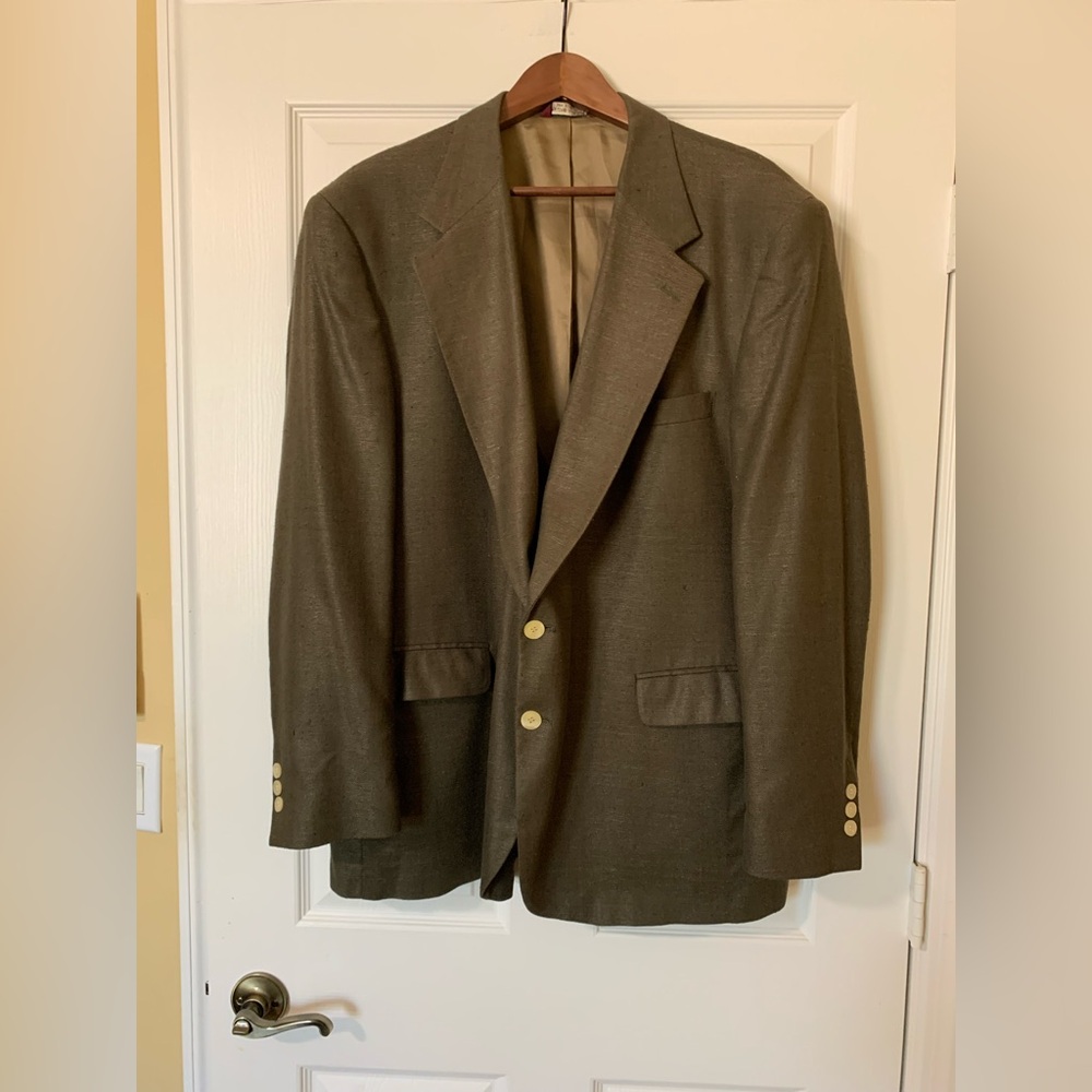Vintage Botany 500‎ Tweed Classic Wool Blazer Jacket with 100% Pure Silk Lining